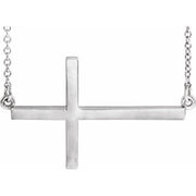 Sterling Silver 28x16.2 mm Sideways Cross 16-18' Necklace