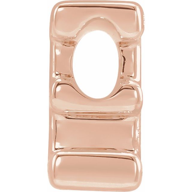 14K Rose Block Initial E Slide Pendant