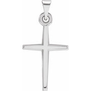 14k White 23.38x11.75 Mm Cross Pendant