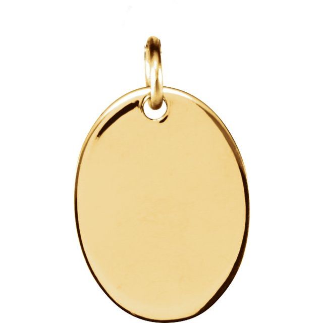 18k Yellow Vermeil Be Posh® Engravable Oval Pendant