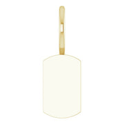 14K Yellow 17.63x6 mm Engravable Dog Tag Charm/Pendant