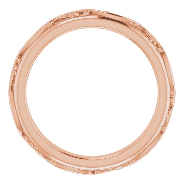 14K Rose 2.8 mm Floral Band Size 6