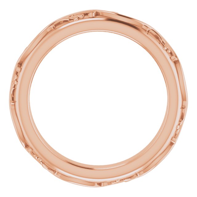 14K Rose 2.8 mm Floral Band Size 4