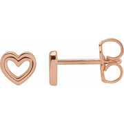 14K Rose Heart Earrings