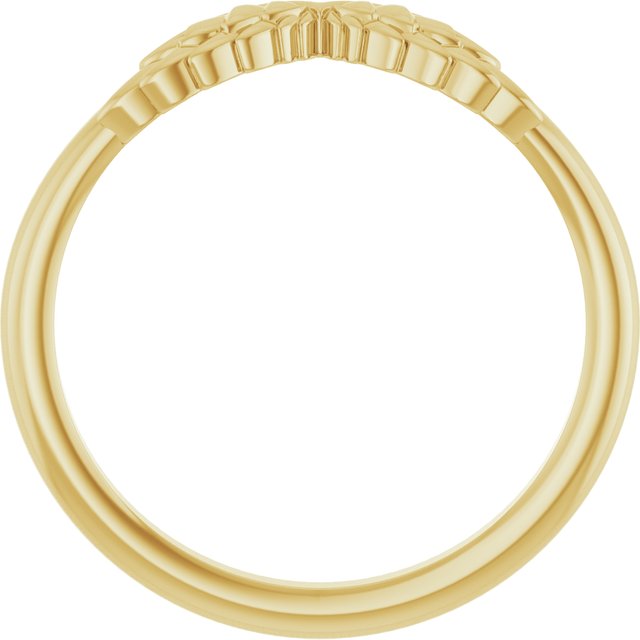 14K Yellow Stackable Angel Wings Ring