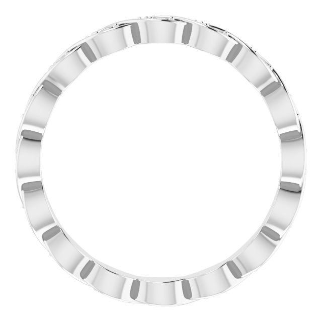 14K White .06 CTW Natural Diamond Eternity Band Size 7