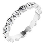 14K White .06 CTW Natural Diamond Eternity Band Size 7
