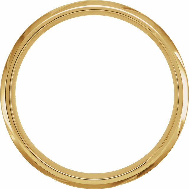 14K Yellow 6 mm Diagonal Design Band Size 8