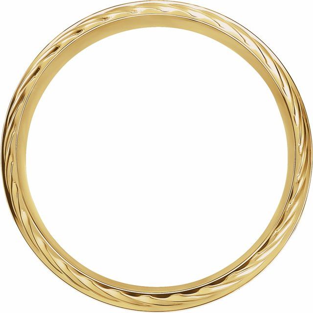 14K Yellow Single Sided Rope Edge Band