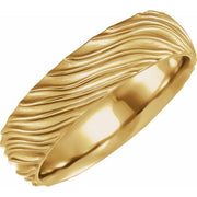 14K Yellow Wavy Textured Band
