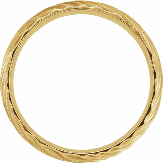 14K Yellow Wavy Textured Band