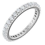 14K White 9/10 CTW Natural Diamond Eternity Band Size 7