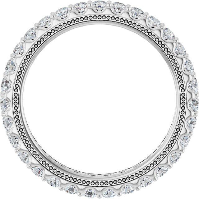 14K White 9/10 CTW Natural Diamond Eternity Band Size 7