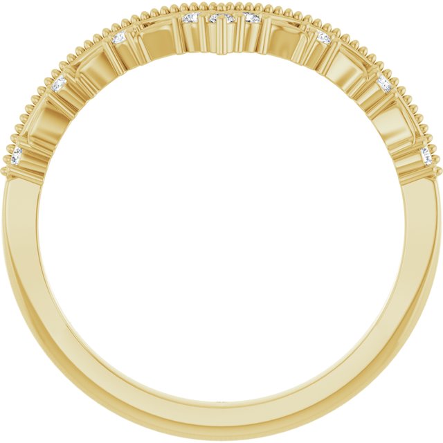 14K Yellow .08 CTW Natural Diamond Contour Band