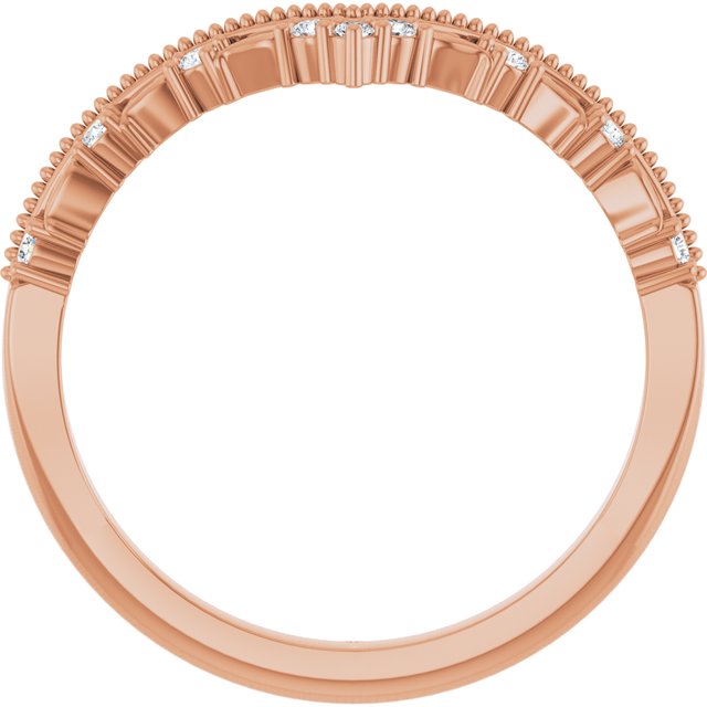 14K Rose .08 CTW Lab-Grown Diamond Contour Band