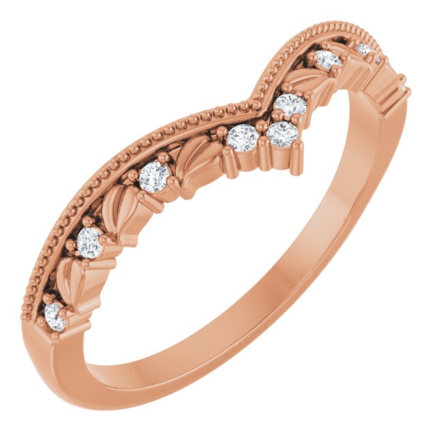 14K Rose .08 CTW Lab-Grown Diamond Contour Band