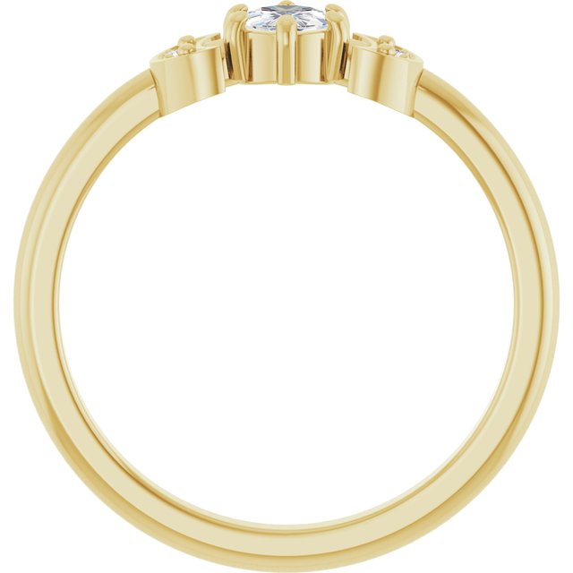 14K Yellow 1/6 CTW Rose-Cut Natural Diamond Stackable Ring