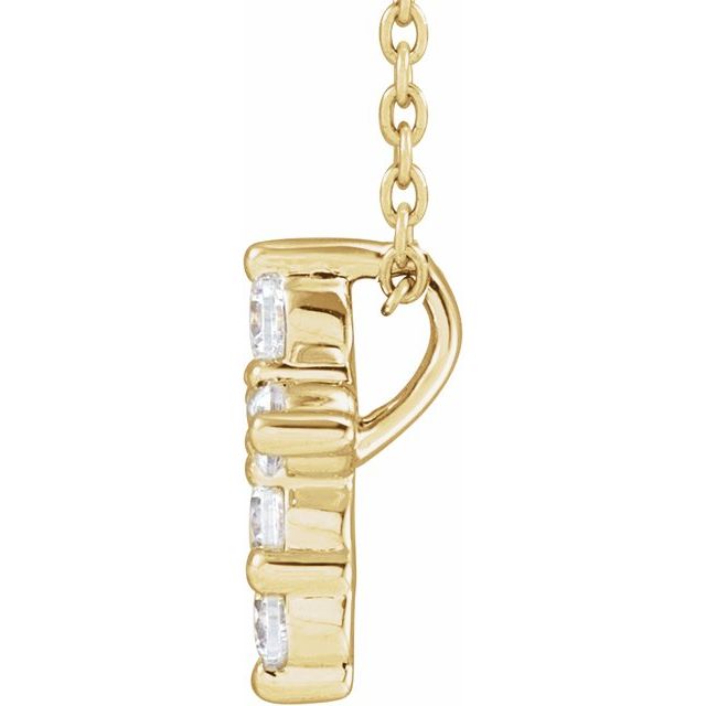 14K Yellow 1/4 CTW Lab-Grown Diamond Cross 18' Necklace