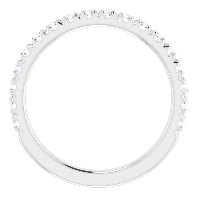 14K White 1/2 CTW Natural Diamond French-Set Matching Band