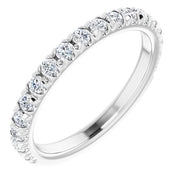 14K White 1/2 CTW Natural Diamond French-Set Matching Band