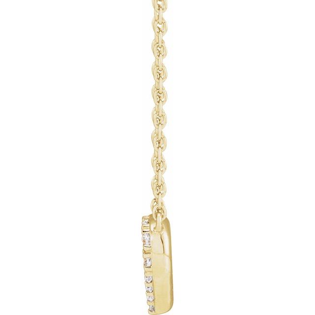 14k Yellow 1/5 Ctw Lab-grown Diamond Heart 16-18' Necklace
