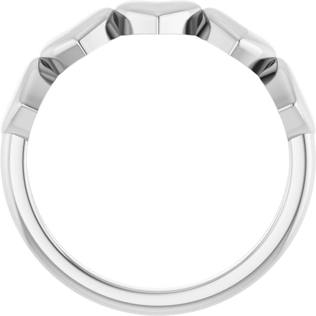 14k White Heart Ring