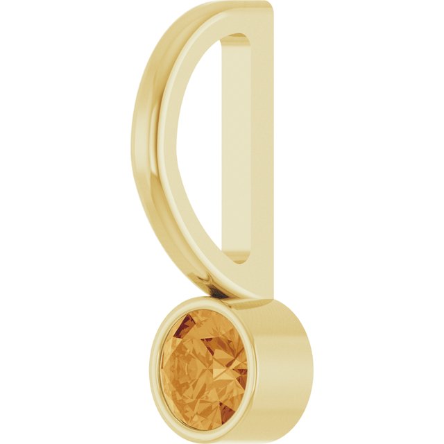 14K Yellow Natural Citrine Charm/Pendant