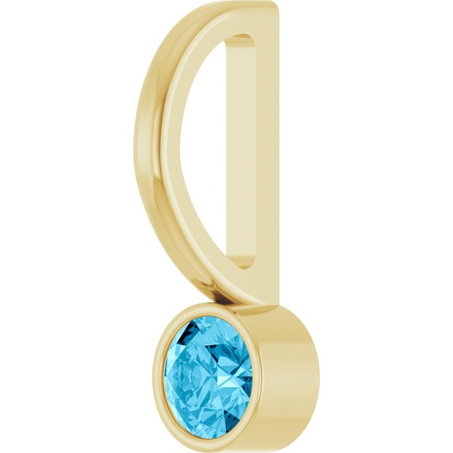 14K Yellow Natural Aquamarine Charm/Pendant