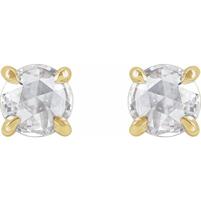 14K Yellow Stuller Lab-Grown Moissanite 4-Prong Claw Earrings