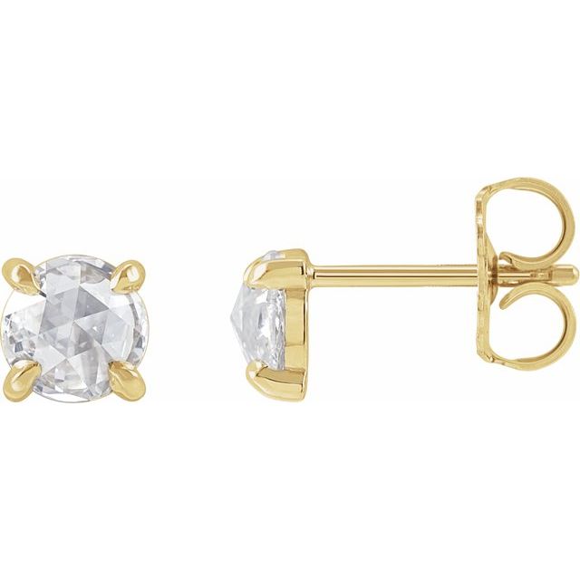 14K Yellow Stuller Lab-Grown Moissanite 4-Prong Claw Earrings