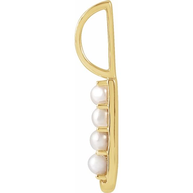 14K Yellow Cultured White Freshwater Pearl Initial J Charm/Pendant