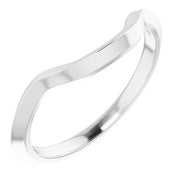 14K White Band for 6.5 mm Square Ring