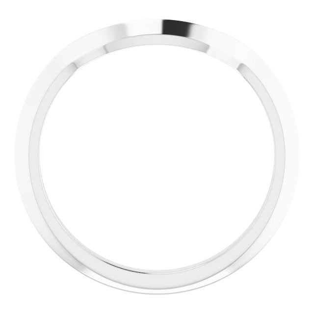 14K White Band for 6.5 mm Square Ring