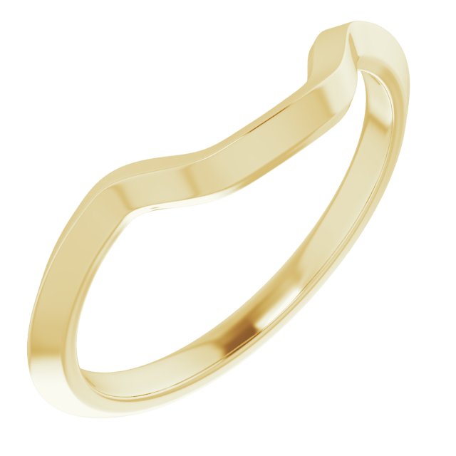 14K Yellow Band for 7x5 mm Emerald Ring