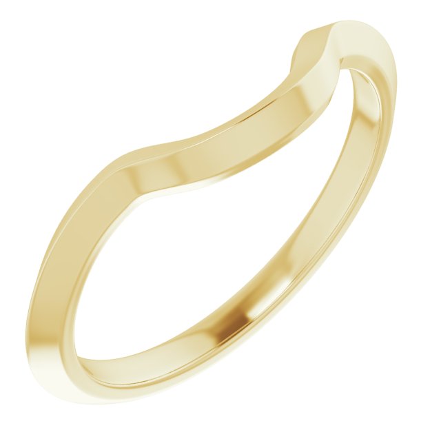 14k Yellow Band For 8x6 Mm Oval Ring