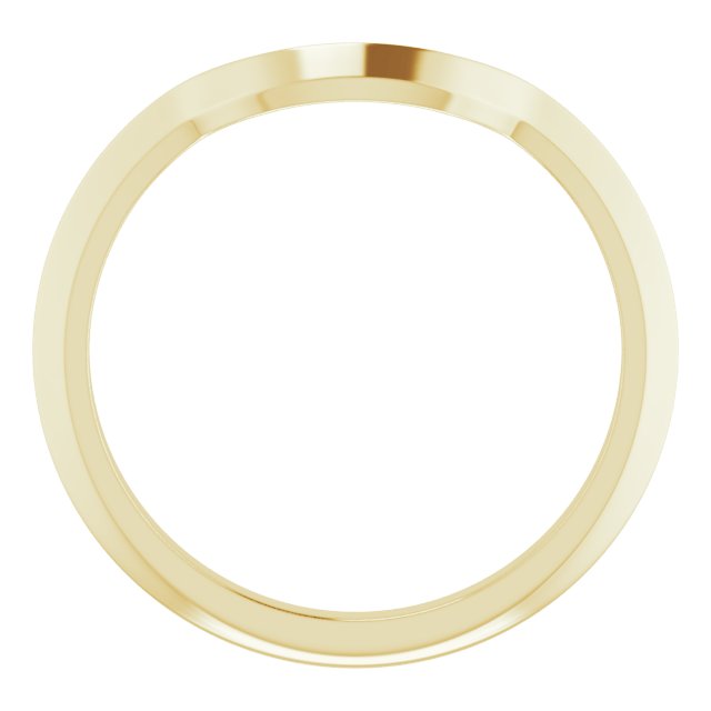 14k Yellow Band For 8x6 Mm Oval Ring
