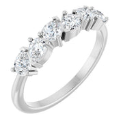14K White 7/8 CTW Natural Diamond Anniversary Band