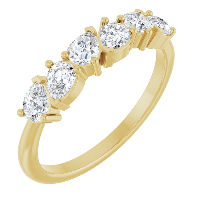 14k Yellow 7/8 Ctw Lab-grown Diamond Anniversary Band