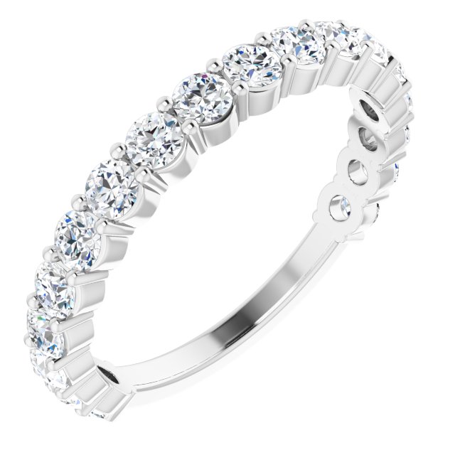 14K White 1 CTW Natural Diamond Matching Band
