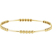 14K Yellow 3.6 mm Beaded Bangle 7 3/4' Bracelet