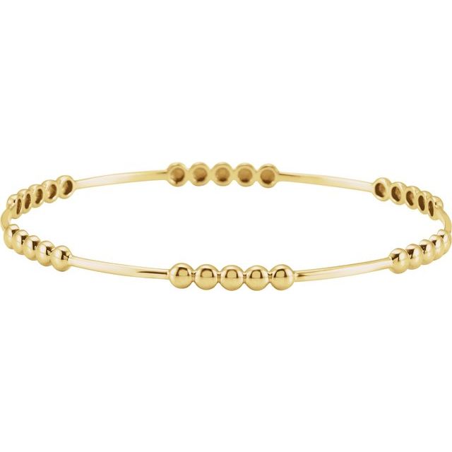 14K Yellow 3.6 mm Beaded Bangle 7 3/4' Bracelet