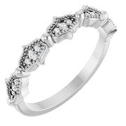 14K White .05 CTW Natural Diamond Anniversary Band
