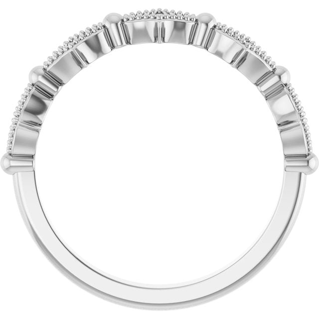 14K White .05 CTW Natural Diamond Anniversary Band