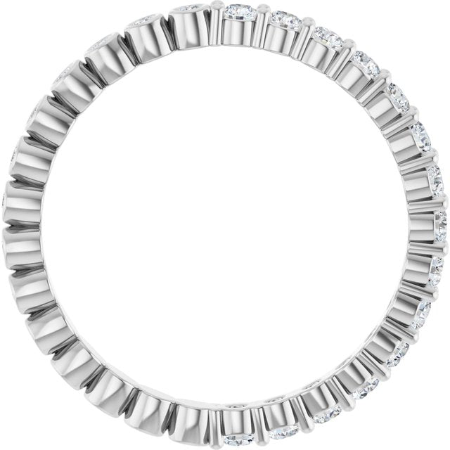 14K White 1/2 CTW Natural Diamond Reversible Eternity Band Size 7