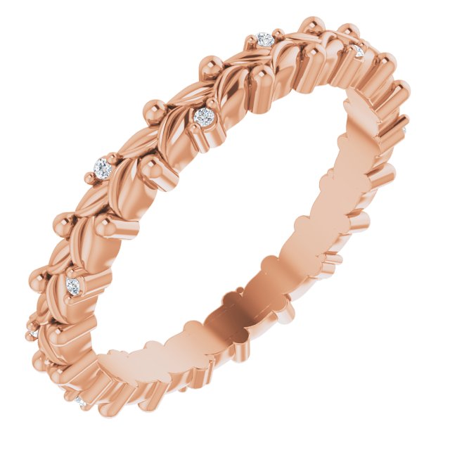 14K Rose .03 CTW Natural Diamond Band Size 7