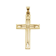 14K Yellow 36.5x23 mm Cross Pendant