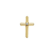14K Yellow .03 CT Natural Diamond Cross Pendant