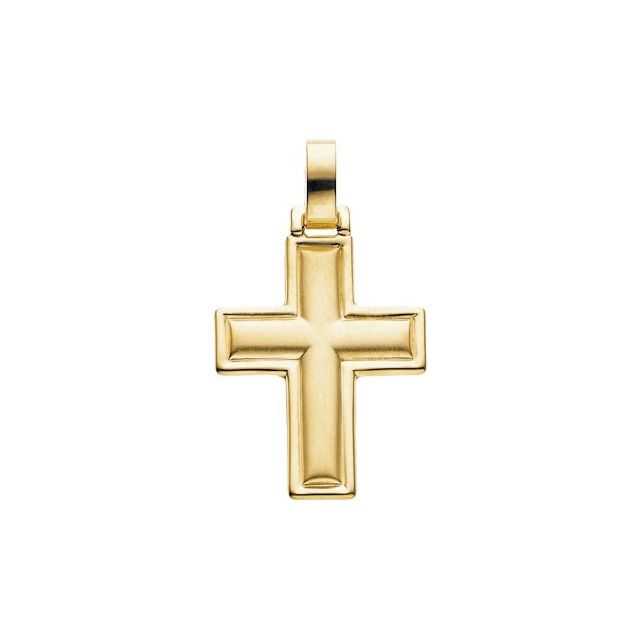 14k Yellow 30x24 Mm Cross Pendant