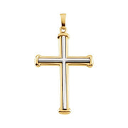 14K Yellow/White 41.7x25 mm Cross Pendant