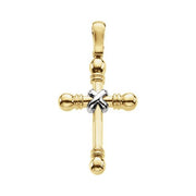 14k Yellow/white 41.5x22.25 Mm Cross Pendant